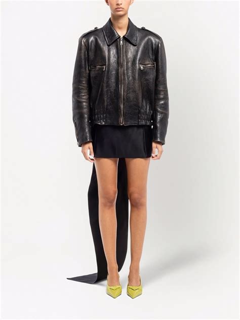 prada distressed leather jacket.